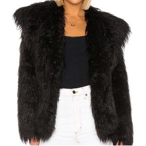 House of Harlow 1960 x REVOLVE Maximilian Faux Fur Coat in Noir